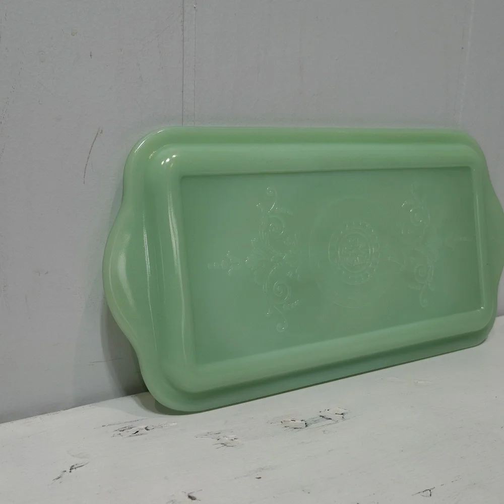 Philbe Fire-King Jadeite Refrigerator Dish Lid Rectangular Tray‎ 10”